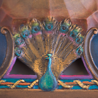 Detail of Peacock Lamp