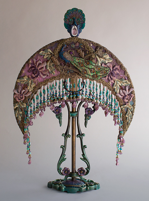Peacock Moon Victorian Lampshade by Nightshades