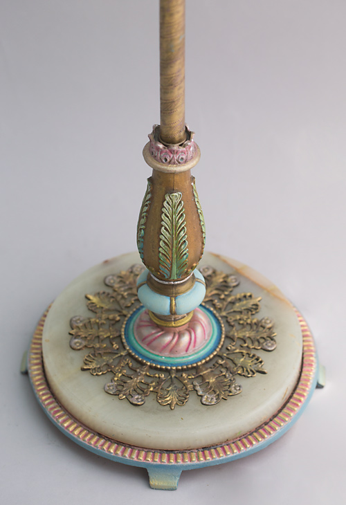 Turkish style Victorian lampshade with beads and antique textiles base
