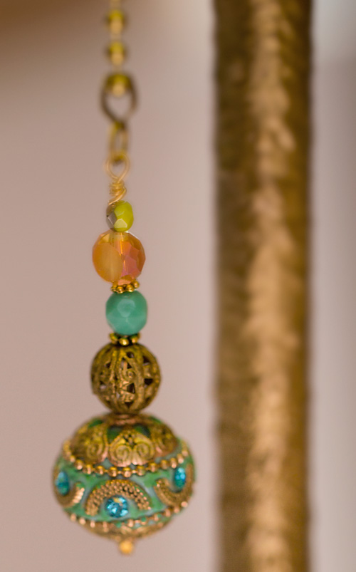 Detail of Lyonnais Art Nouveau Silk Antique Victorian Floor Lamp and Shade