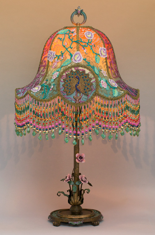 Hanging Garden Peacock & Roses Victorin Lampshade