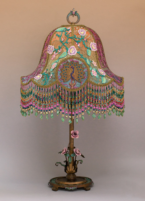 Hanging Garden Peacock & Roses Victorin Lampshade