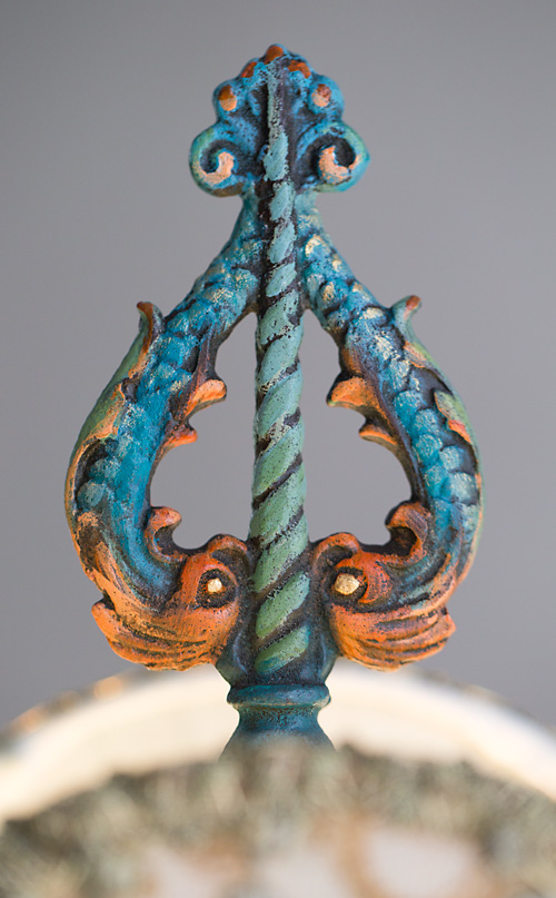 finial detail of Victorian Goldfish Bowl Table Lamp