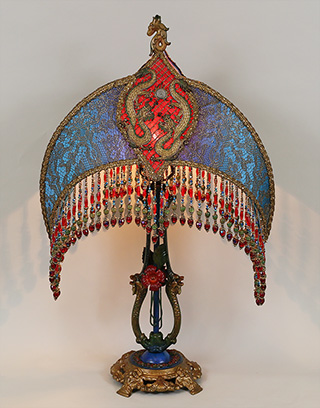 Chinoiserie Lamp with Dragons