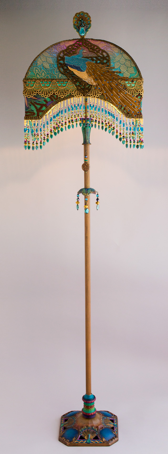 Detail of Peacock Lamp