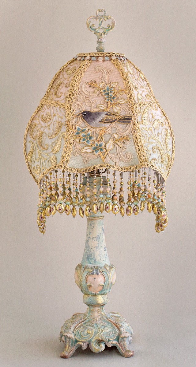 Victorian Gilded Age Chinoiserie Bedside Lamp