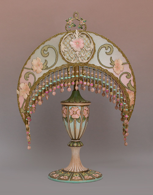 Alphonse Mucha Inspired Crescent Moon Victorian Lampshade