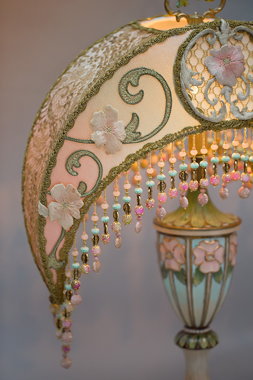 Alphonse Mucha Inspired Crescent Moon Victorian Lampshade