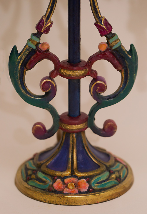 Antique 1920s petite Art Deco metal table lamp