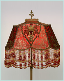 Red Beaded Victorian Lampshade