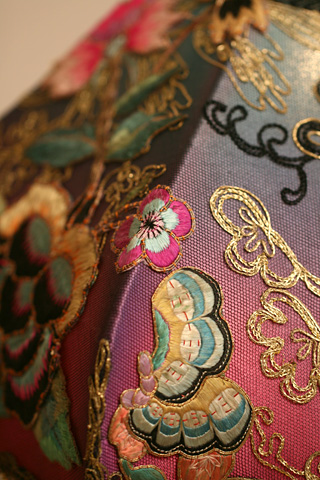 detail of victorian ribbon roses