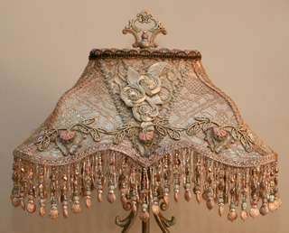Edwardian Style Lampshade on Antique Lamp Base