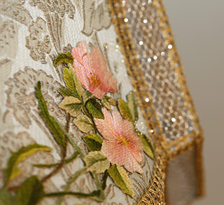 Detail of antique French embroidery